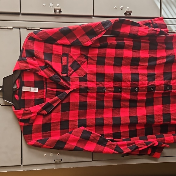 Xhilaration Other - Ladies red & black Buffalo plaid flannel sleep shirt gown
